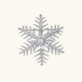 Intricate snowflake brooch with palladium-plated copper setting and sparkling zircon stones in radiating crystal pattern
